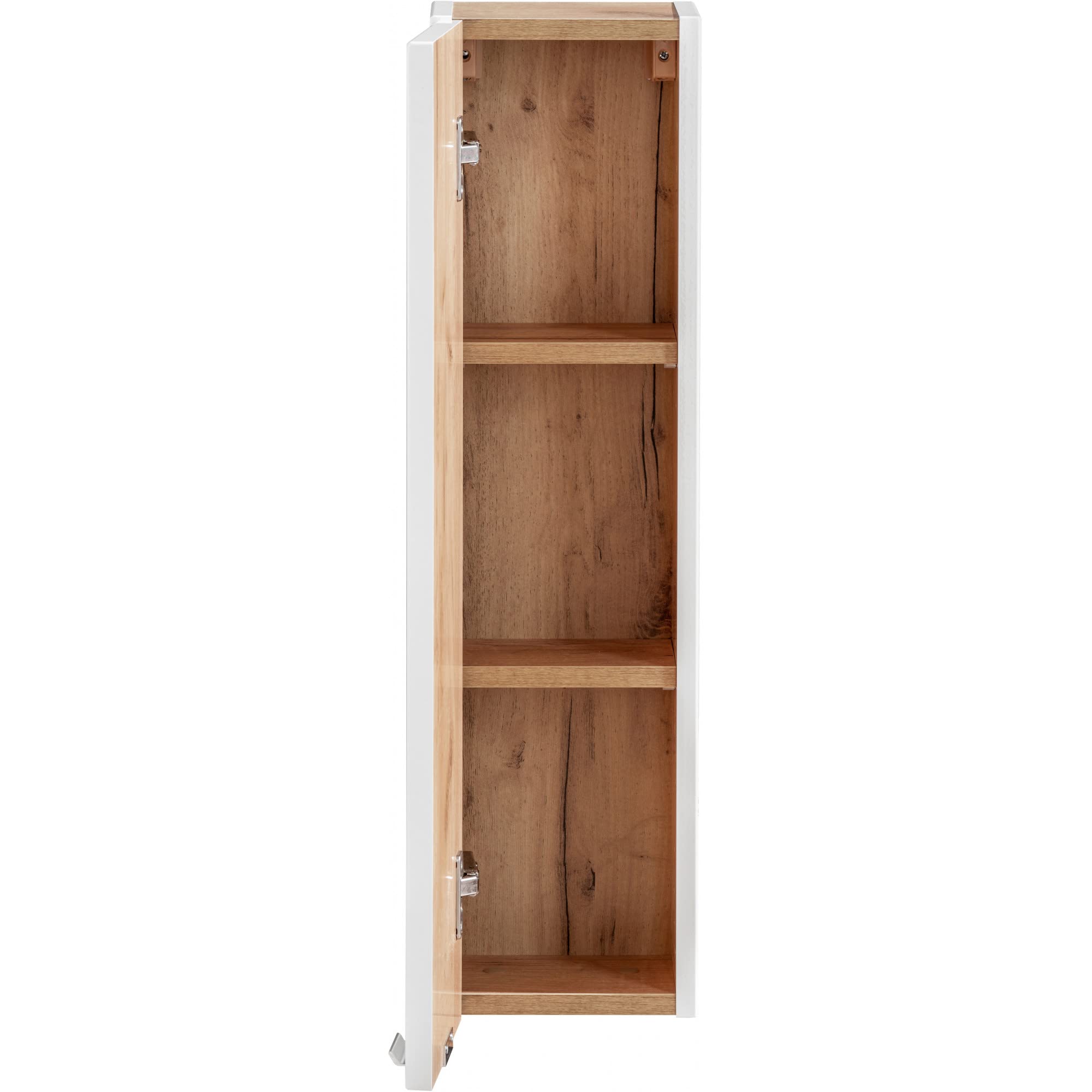 COMAD Armoire Murale Elise White 20x16x75 Cm - Meuble Salle De Bain Avec Porte Et 3 Étagères