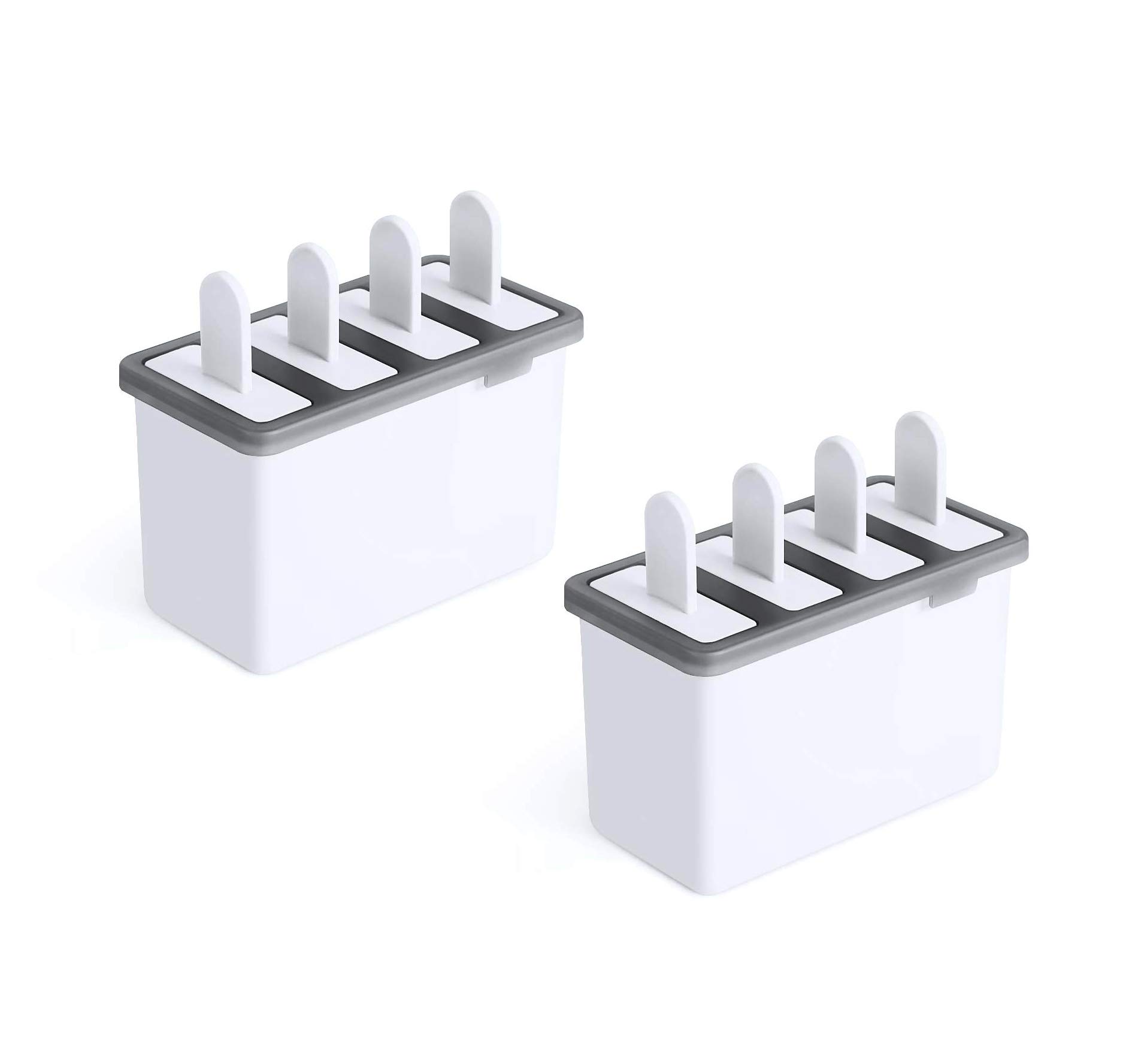 Popsicle Molds Sets 8 Ice Pop Makers Reusable Ice Cream Mold - Dishwasher Safe, Durable DIY Popsicles Tray Holders with Silicone Funnel, Cleaning Brush Kitchen Supplies (2 Packs)