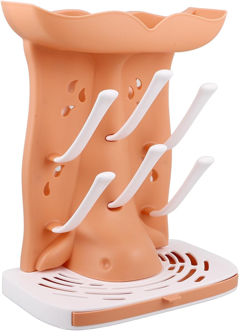 UPKOCH Bottle Drying Rack Nursery Bottle Rack Space-Saving Orange Plastic Draining for Feeding Accessories Kitchen Organizer