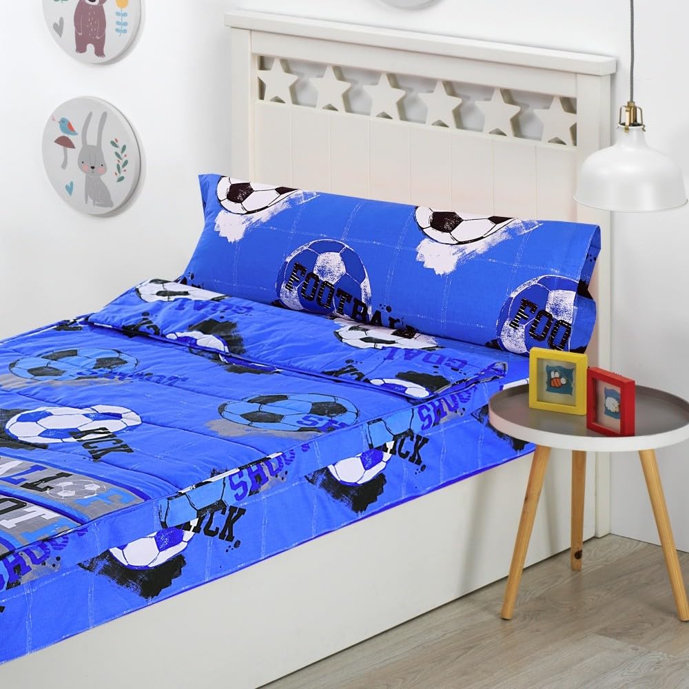DHESTIA HOME Saco Nórdico Ajustable con Cremallera Fútbol Quick para Cama 90 Infantil y Cama 105 Color Único Talla Cama 90
