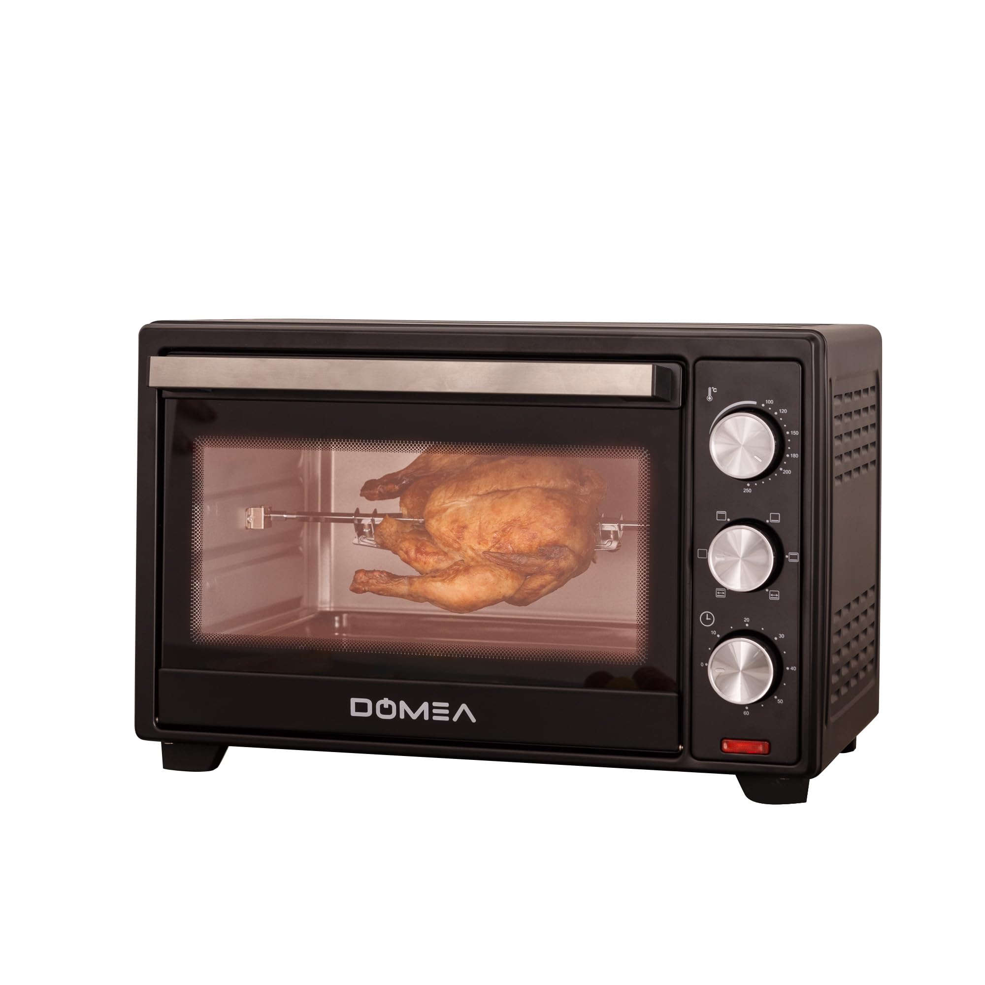 Electric Toaster Oven, 25 Litre, Counter Top Oven With Rotisserie | Grill And Cooking Tray, Adjustable Temperature | For Toasting, Baking, Roasting & Grill, 1600W, Black