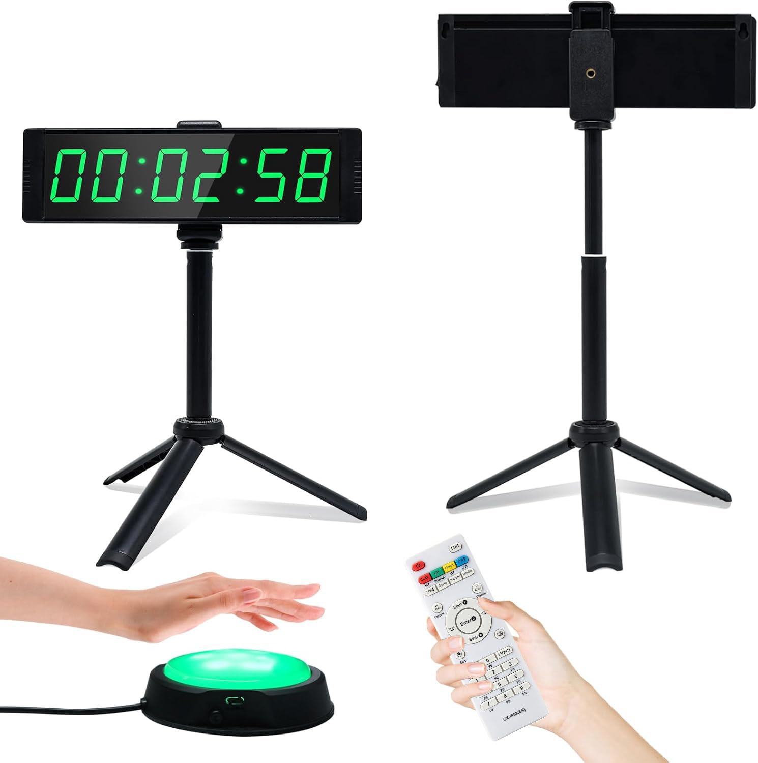 YZ Gym Timer Clock for Home Gym, Fitness Timer with Stopwatch Button, Large Digital Stopw…