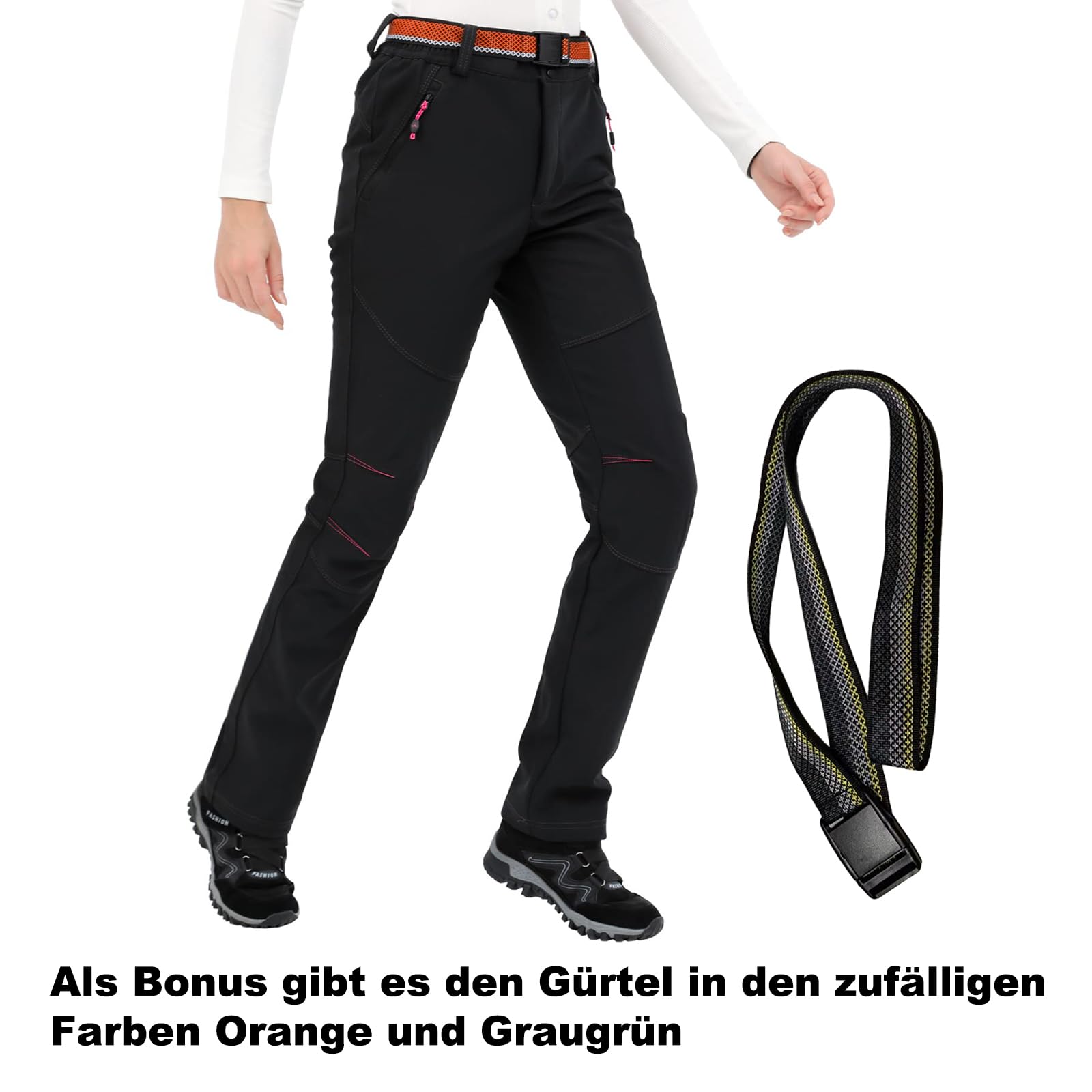 Pantaloni Foderati Invernali da Donna, Impermeabili, Antivento, Traspiranti, Caldi, Pantaloni Tecnici da Esterni: Montagna, Trekking, Escursioni, per Autunno e Inverno