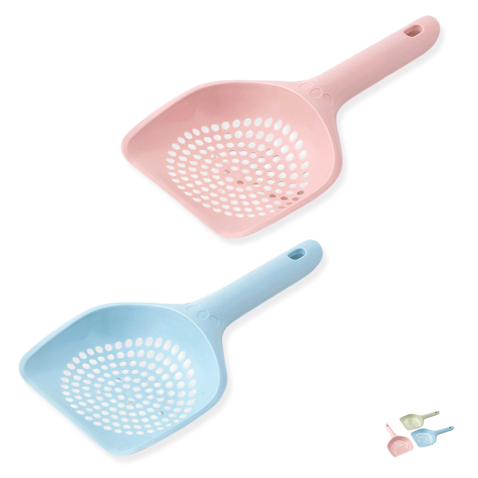 LinCoo Cat Litter Scoop, 2 Pcs Large Cat Poop Scoop with Sand Sifter, Litter Tray Set, Pooper Scooper Cleaning Tool for Kitty Litter Box and Cat Waste