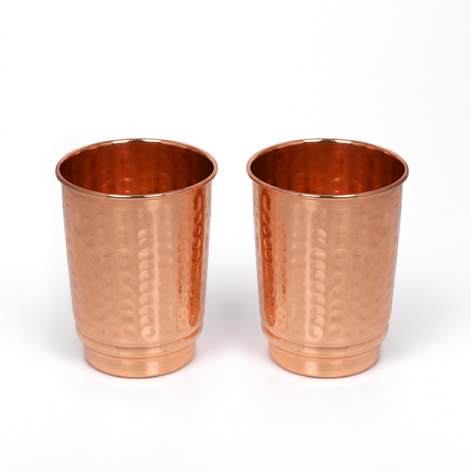 HEALTHANDWEALTH Hammered Copper Cups Set of 2