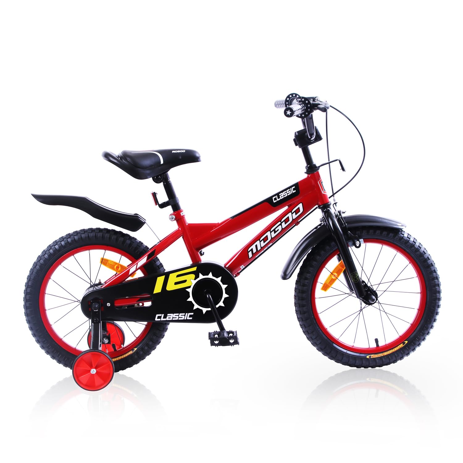Mogoo Classic Kids Road Bike For 2-10 Years Old Girls & Boys, Adjustable Seat, Handbrake, Mudguards, Lightweight, 12/14/16 Inch Bicycle with Training Wheels, 20-Inch with Kickstand, Gift For Kids
