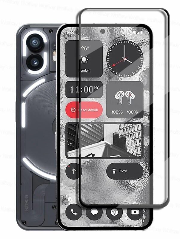 Image of SPAZY CASE Nothing Phone 2 Premium Tempered Glass (Black) - 9H Full Glue Full HD, Anti Scratch Screen Guard for Nothing Phone 2