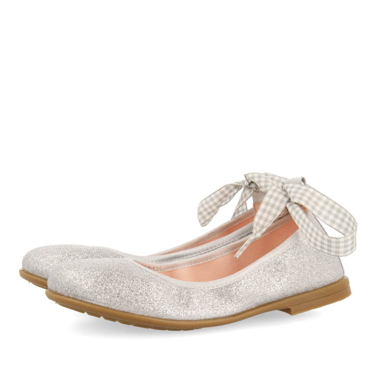 GIOSEPPO Vermeix Ballet Flat, Metallic Silver, 6 UK