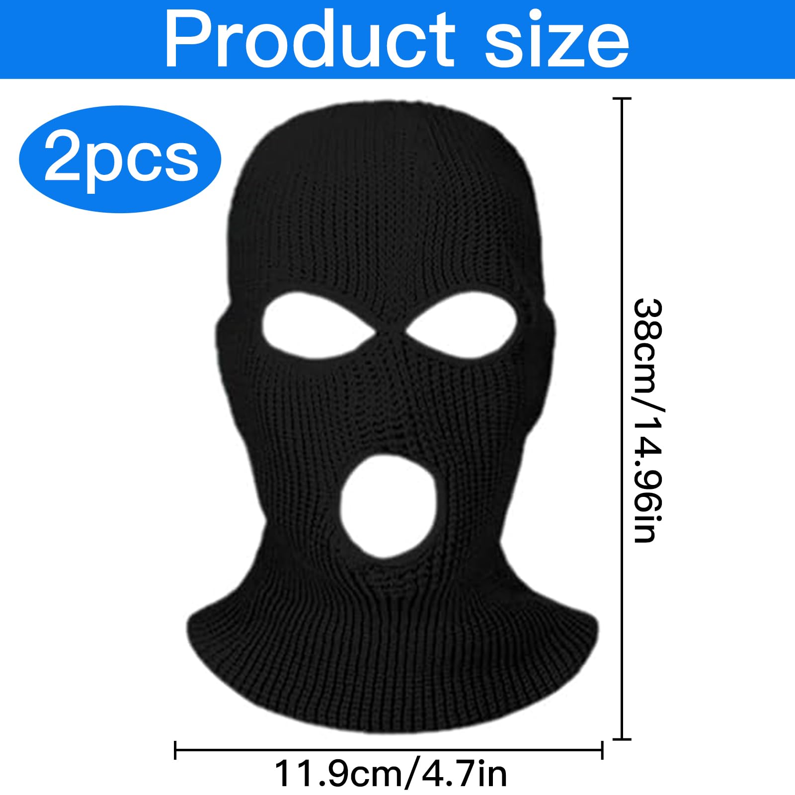 2 Pezzi Passamontagna Balaclava, Moto Sottocasco, Passamontagna Traspirante per Il Viso, Maschera-Unisex, Taglia Unica