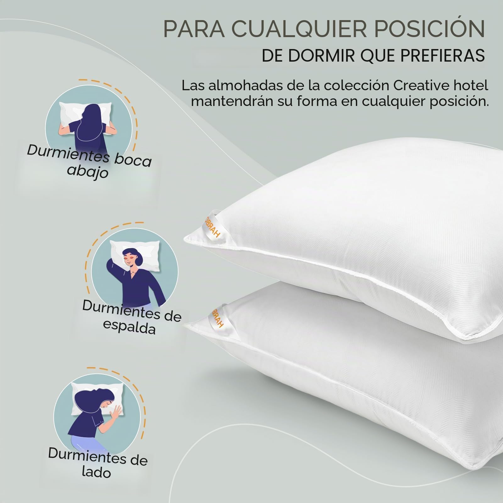 HARBOREST Juego de 2 Almohadas de Cama de tamaño estándar, colección de Hotel de Lujo, Almohadas alternativas para Dormir, 20 x 26 Pulgadas