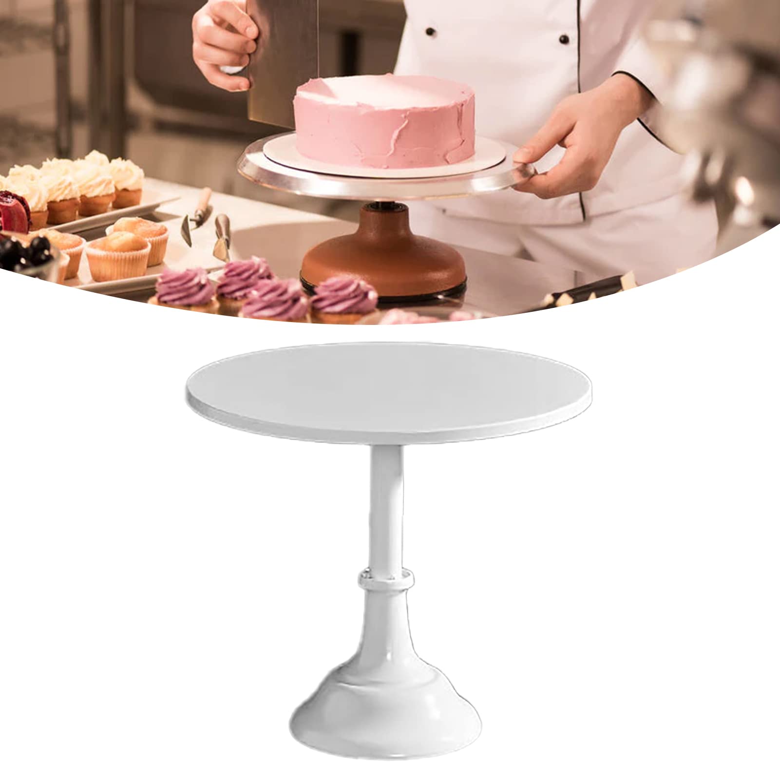 Metall Kuchenständer rutschfest Für Hochzeiten | Glatte Oberfläche zum leichten Schneiden, Antirutsch-Basis hält Torte beim Dekorieren sicher, robuste Konstruktion für jahrel
