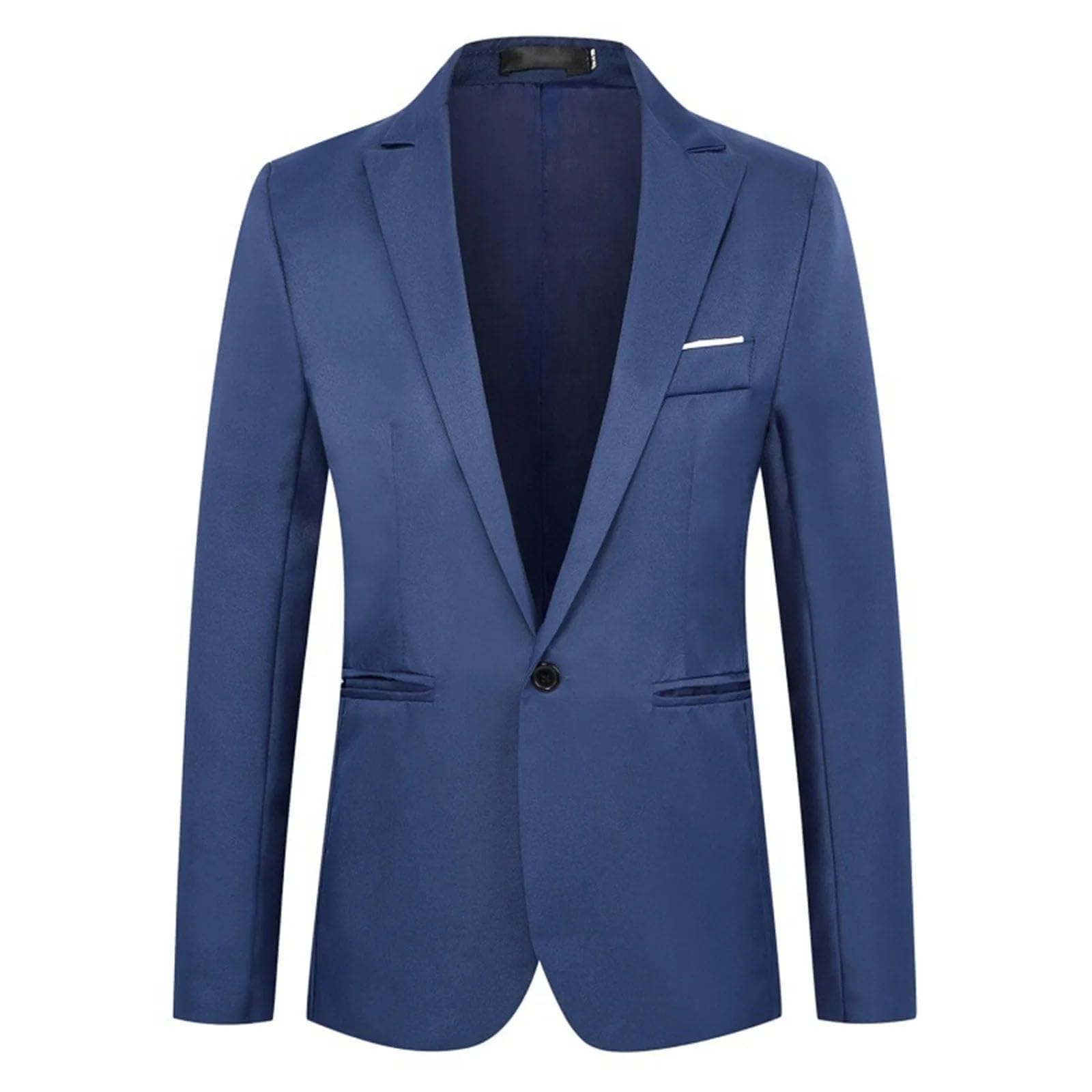 Chaqueta de traje de hombre con solapa puntiaguda y un solo botón, ajuste delgado, para negocios, boda, fiesta, casual, traje