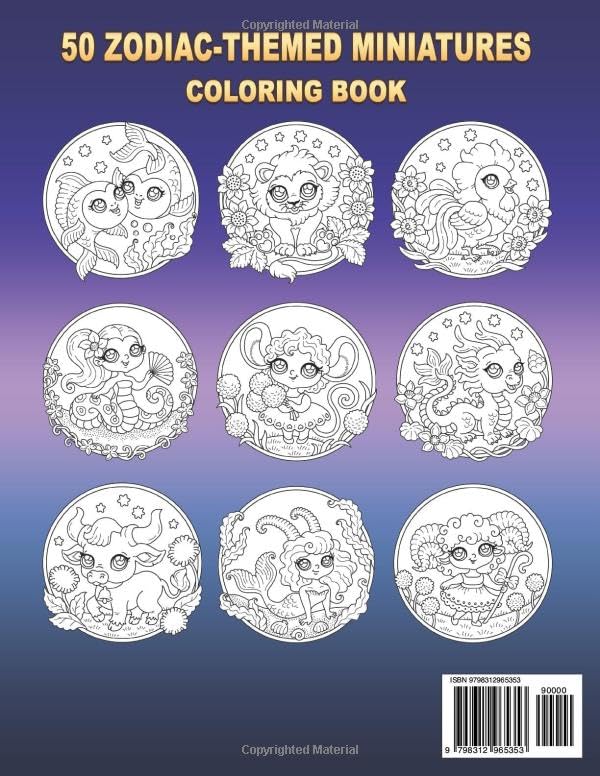 50 Zodiac-Themed Miniatures Coloring Book - Image 2