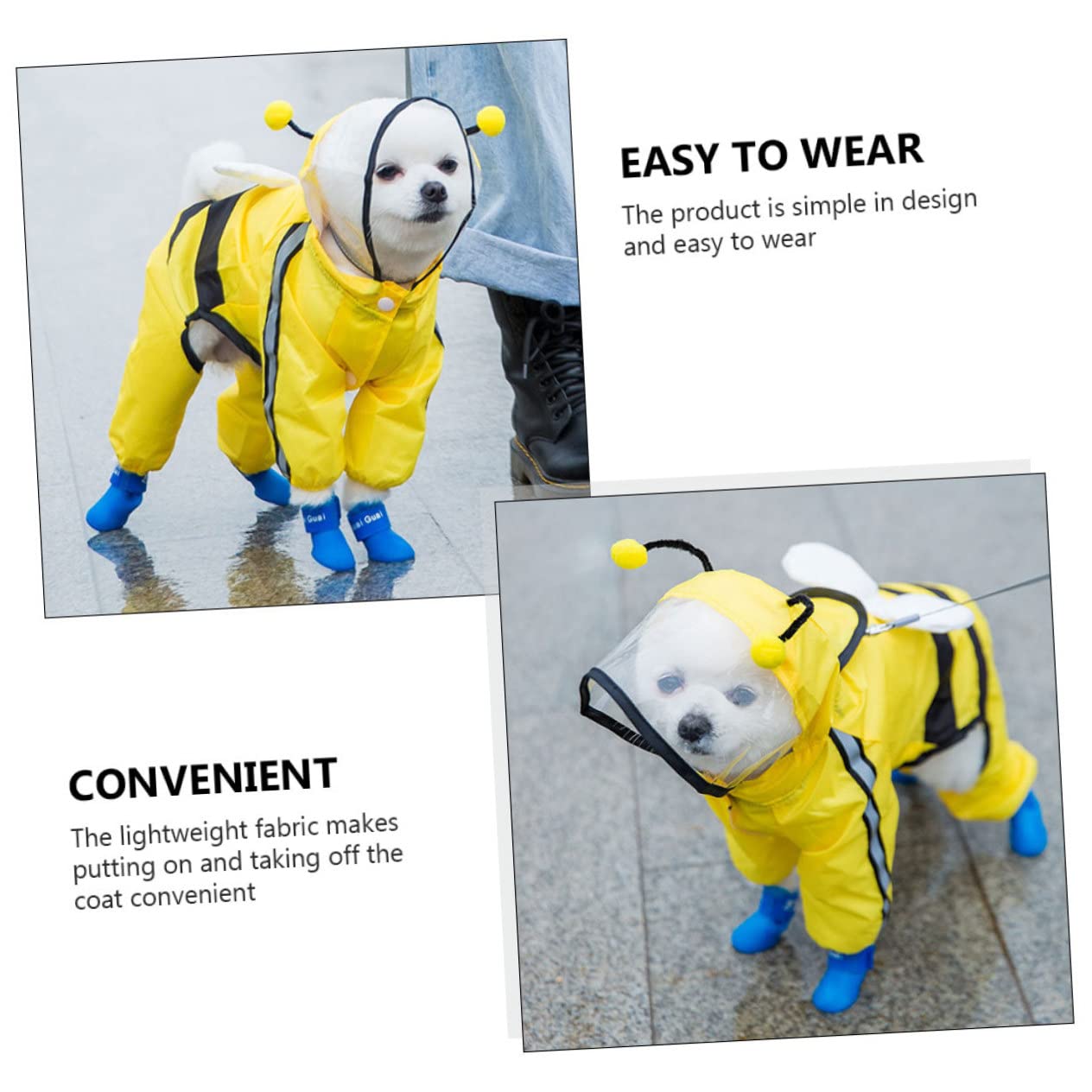 Manteaux imperméables pour Chiens, imperméables pour Chiens, 2 pièces, Tissu imperméable pour Animaux de Compagnie, Grand Chien Glissant
