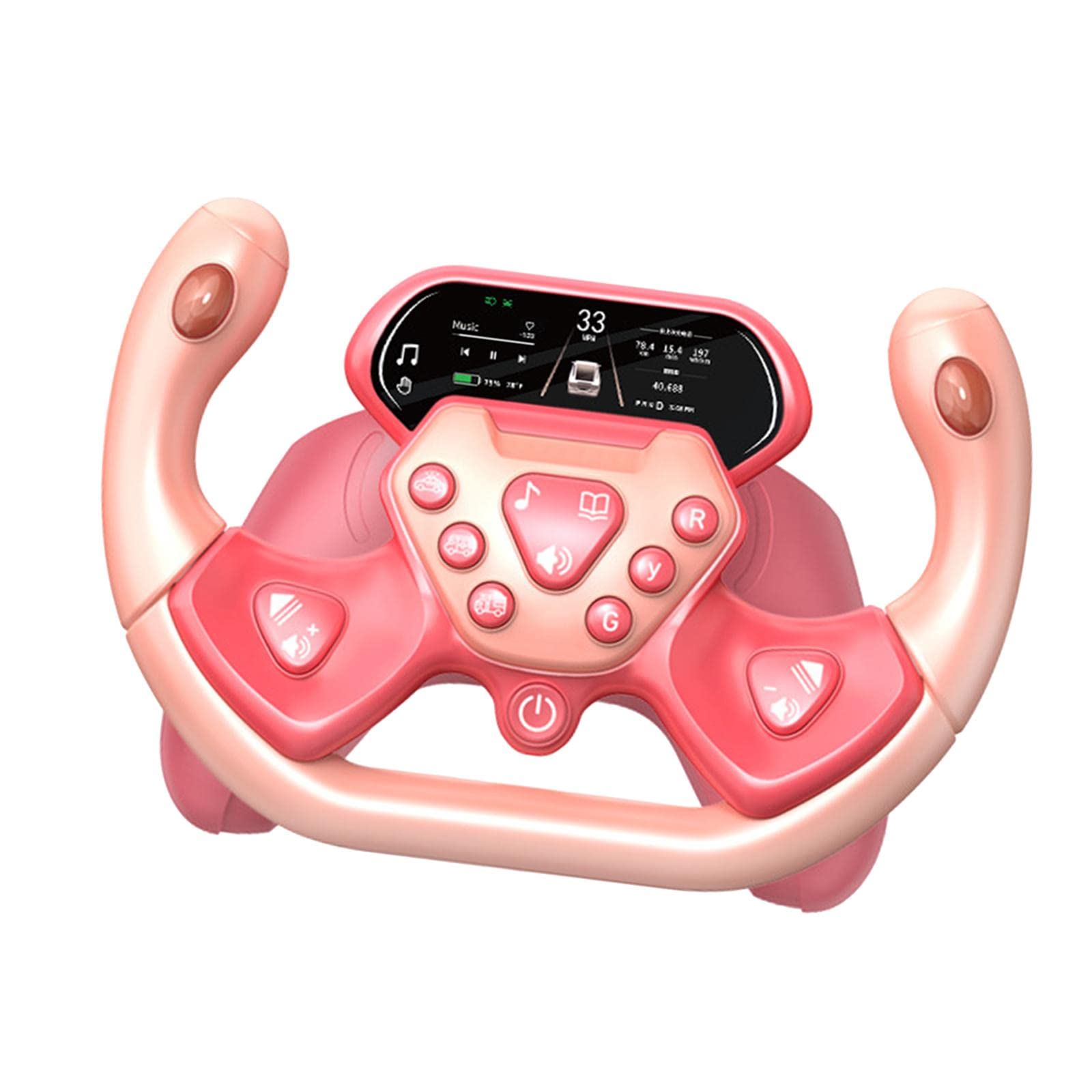 Volant de Jeu Simulation pour Enfant Jouet de Conduite Interactif avec Effet Sonore et Lumineux Amélioration Attention Adapté Aux Routes Motricité
