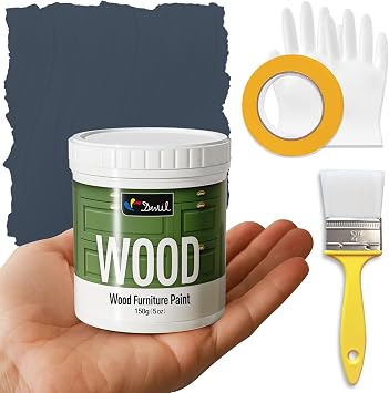 DWIL Matte Finish Furniture Paint - 5 Oz Wood Paint for Cabinets, Doors, Tables, and Dressers Refinishing - Water-Based, Non-Toxic & Odorless, Easy to ApplyBronze blue-Trial Pack