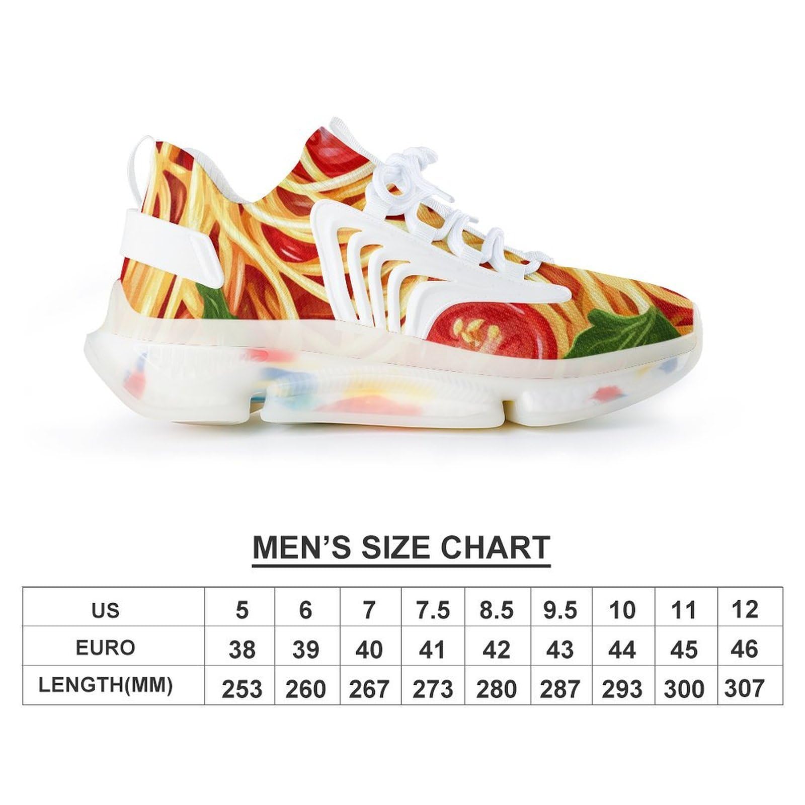 Spaghetti Pasta Noodles T-omato Salsa Uomini Scarpe Da Corsa Atletica Scarpe Da Ginnastica Walking Sneakers
