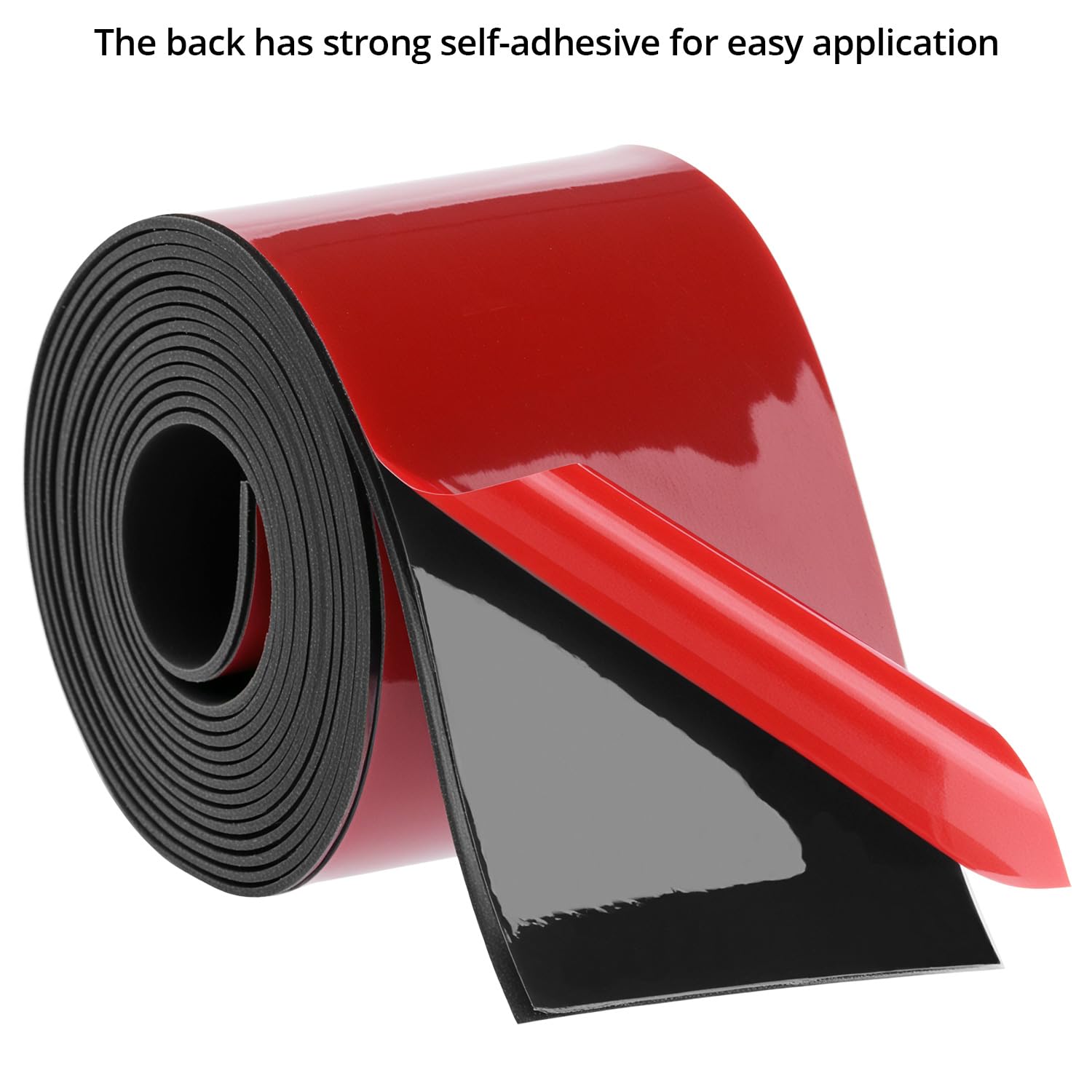 QWORK® Bandes en caoutchouc autocollantes, 75mm x 1.5mm x 3m, bandes d'étanchéité néoprène, pour projets de bricolage, joints, étanchéité, travaux manuels