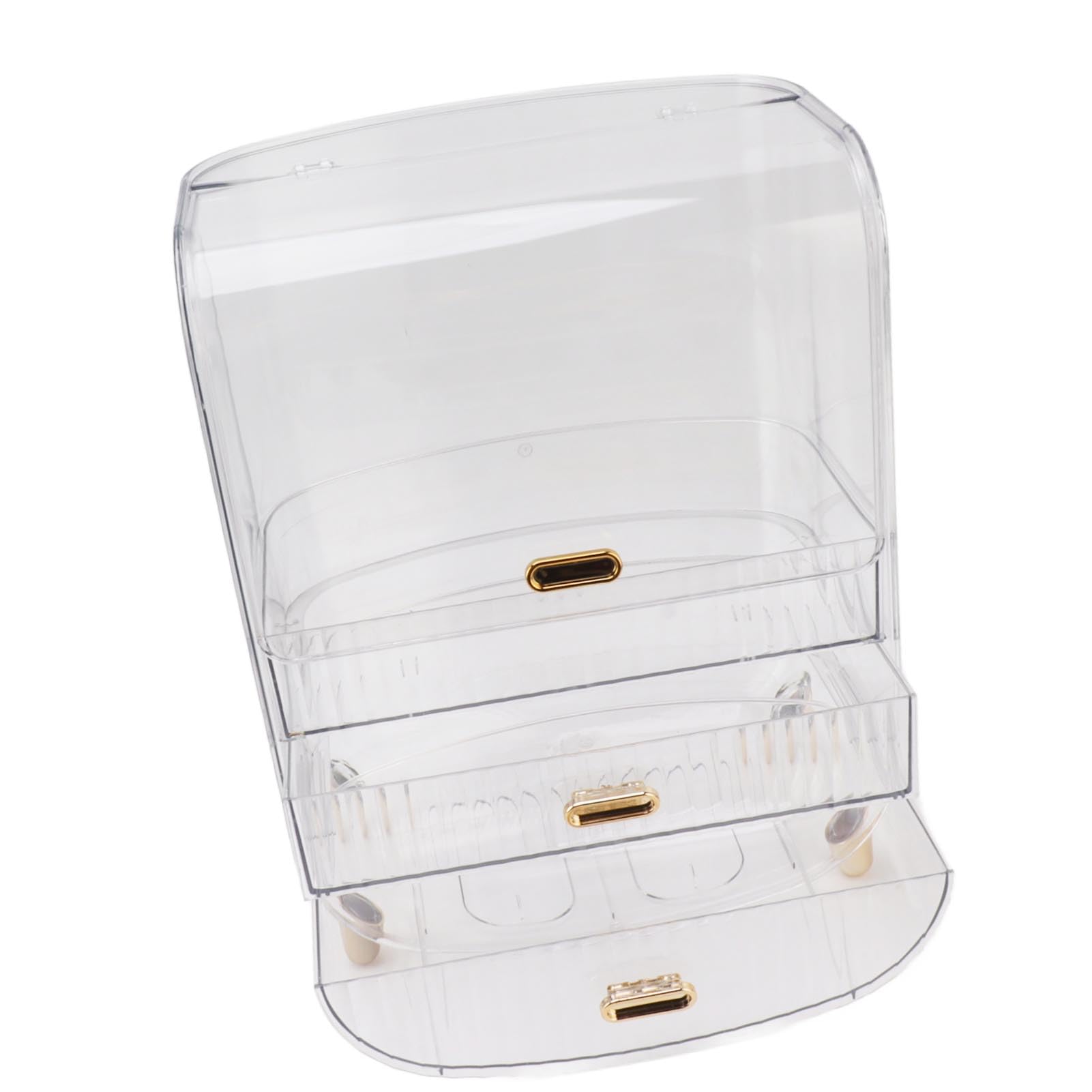 Estuche Organizador de Belleza para Almacenamiento de Cosméticos para el Hogar y el Dormitorio con Material PET Duradero y Cajones de Gran Capacidad (claro)