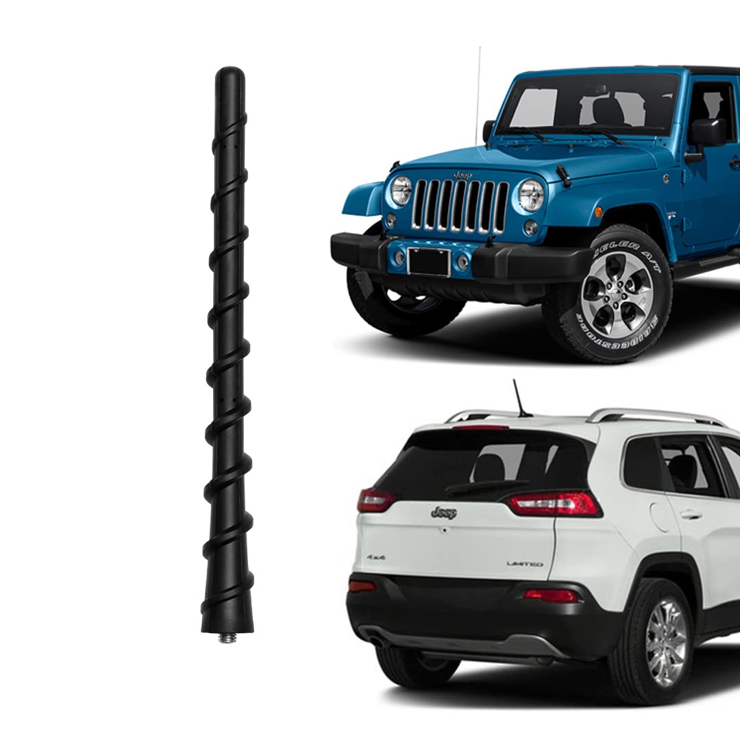 Radio Antenna Compatible with Jeep Wrangler, Antenna Aerial for Wrangler JK JL, Gladitor JT, Cherokee, Compass, Renegade, Grand Cherokee Models 2007-2025, Direct for Jeep Antenna Replacement | 7 Inch