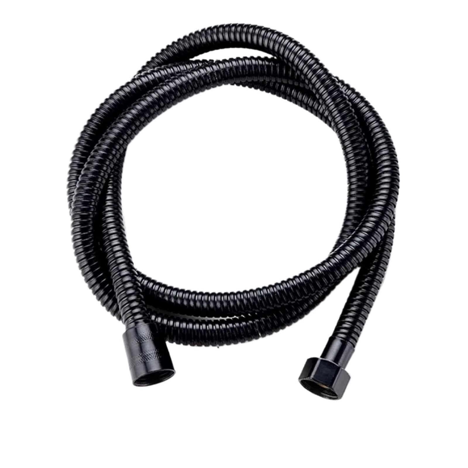 Shower Hose 1.5/2M Black SUS 304 Flexible Shower Hose Long Bathroom Water Extension Plumbing Pipe Pulling Tube Bath Accessories(Silver,150cm)