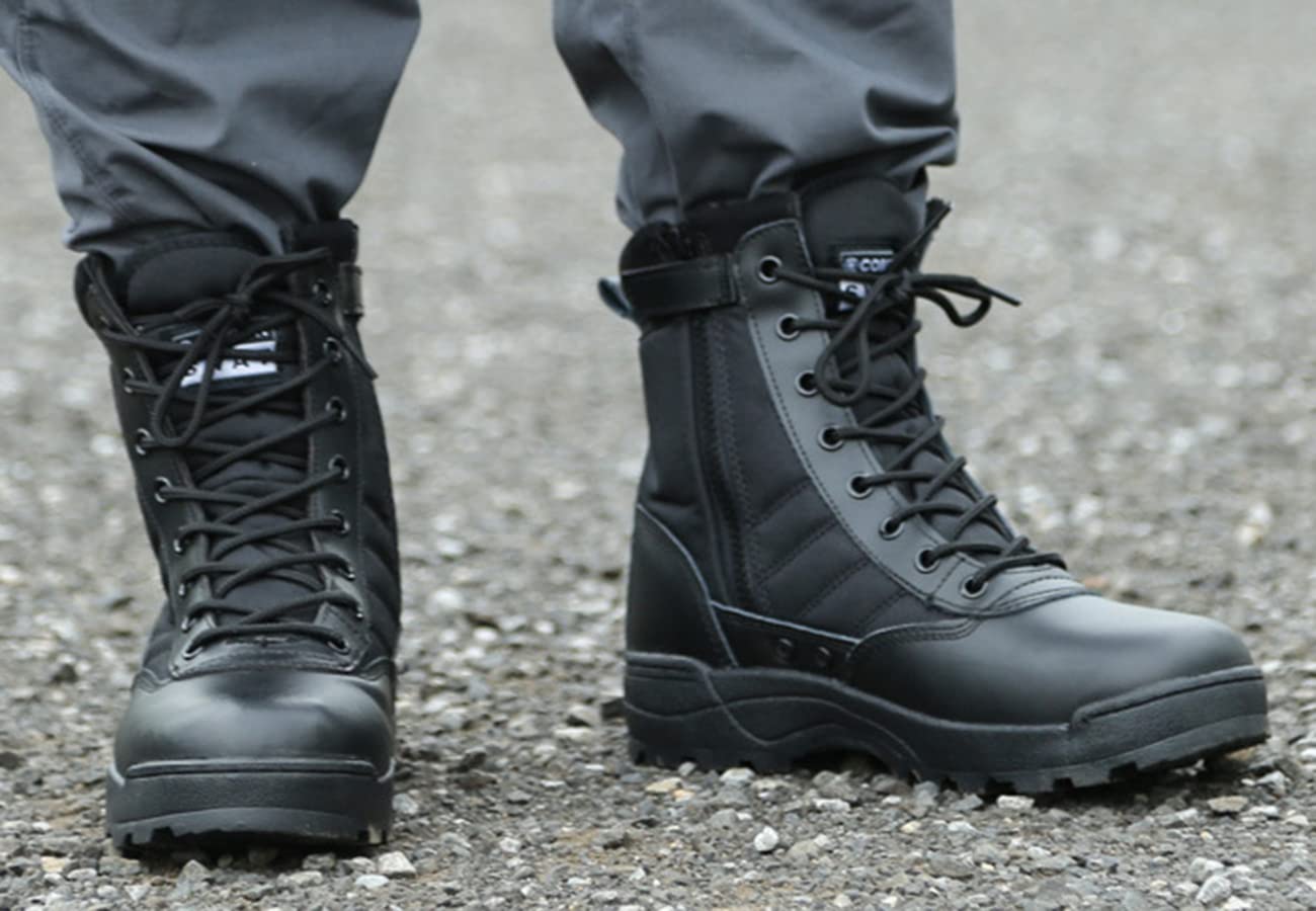Scarpe da Lavoro da Uomo Stivali Tattici Militari Stivali Militari alla Caviglia Impermeabili Stivali da Combattimento Ultraleggeri e Traspiranti Stivali,Green-36(UK4)