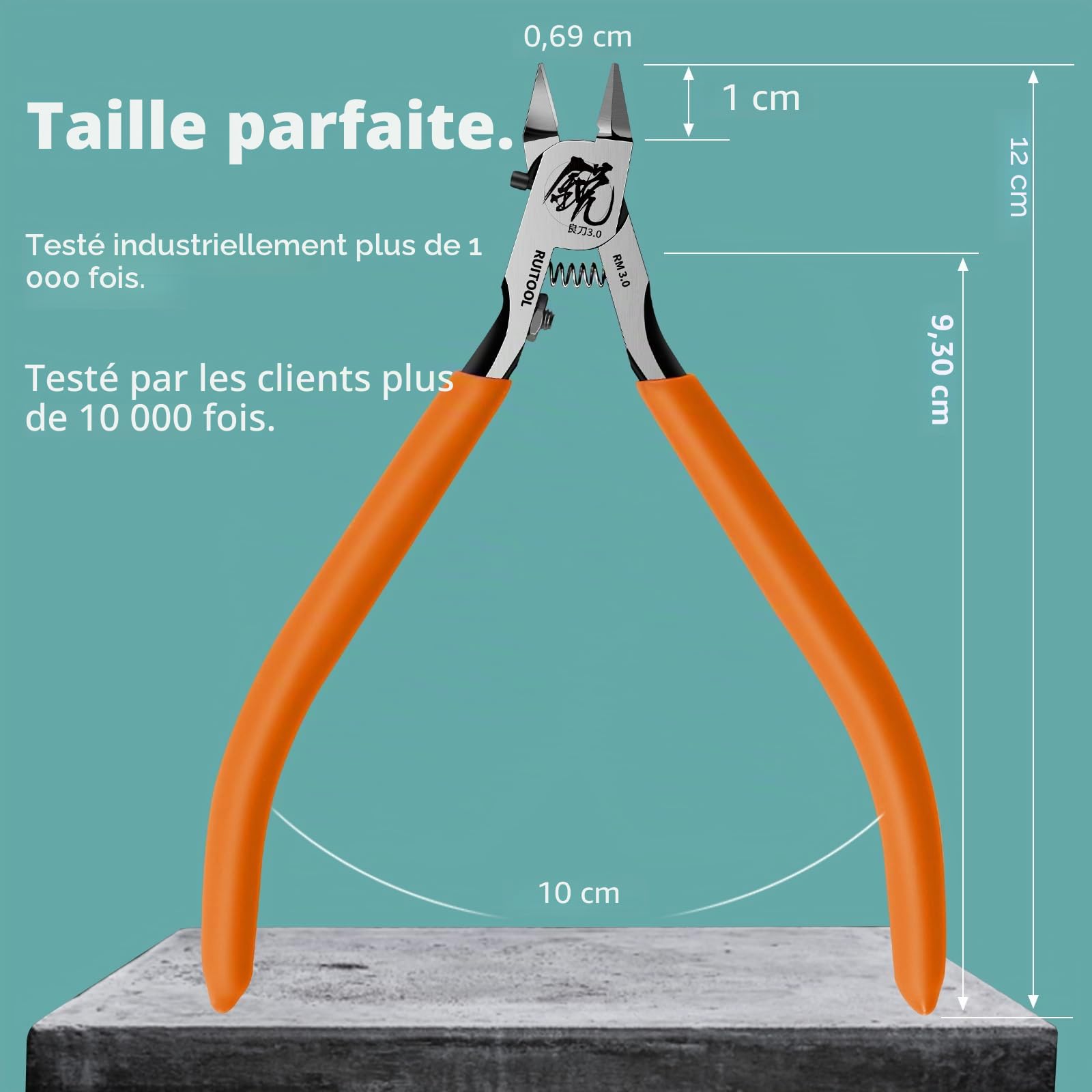 RUITOOL Pince coupante de dégrappage à lame simple ultrafine et poignée antidérapante pour maquettisme et Gunpla, 12,9 cm