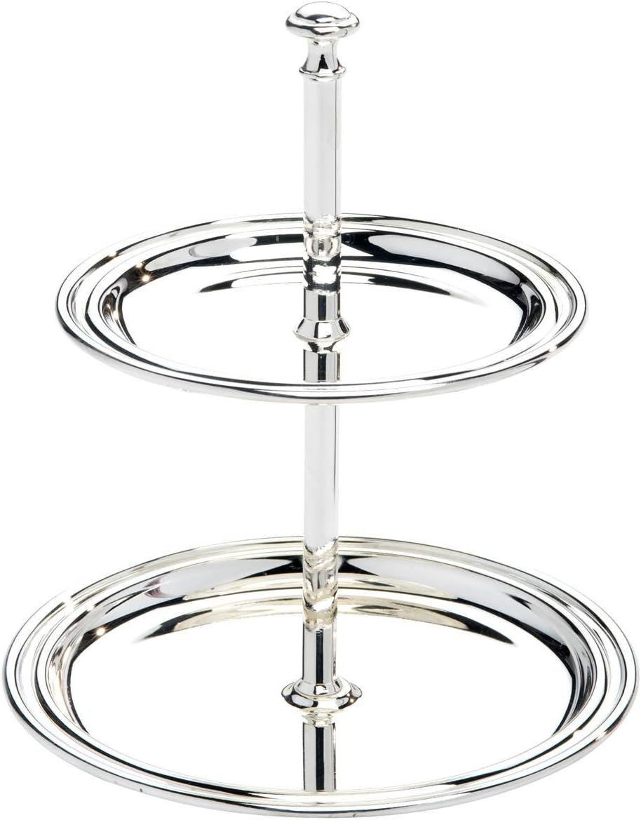 Zilverstad Serving Stand Elegance 2-Tier, Small, Steel, Silver, 14 x 14 x 16 cm