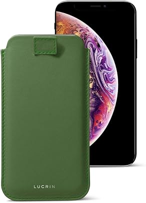 Lucrin Funda con leng eta pull-up para iPhone XS iPhone Verde claro Piel Liso Lucrin Funda con leng eta pull-up para iPhone XS iPhone Verde claro Piel Liso