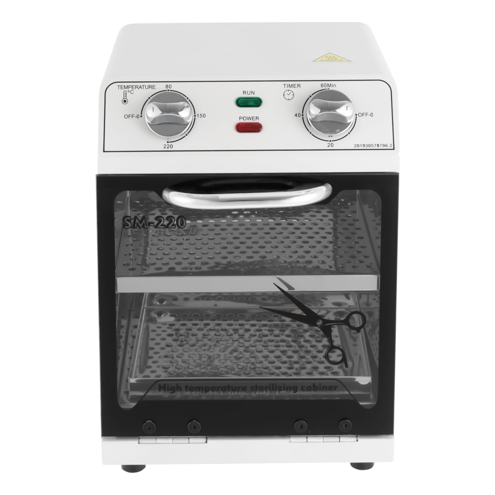Esterilizador de material de uñas de 8L, 220℃ de calor seco de alta temperatura esterilizador con control de temperatura y temporizador para manicura, peluquería, laboratorio 600w