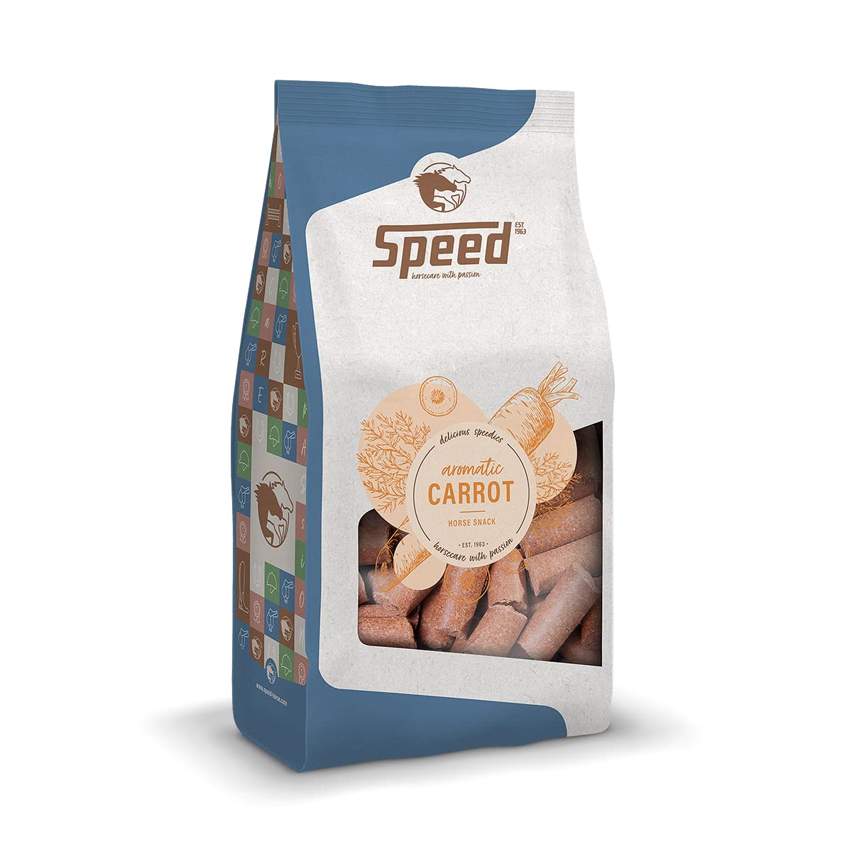 Speed Delicious speedies Carrot, Friandises pour Cheval au goût de Carotte, collation aromatique pour Chaque Cheval, Meilleurs ingrédients, Tout Simplement Pratique (1 kg)