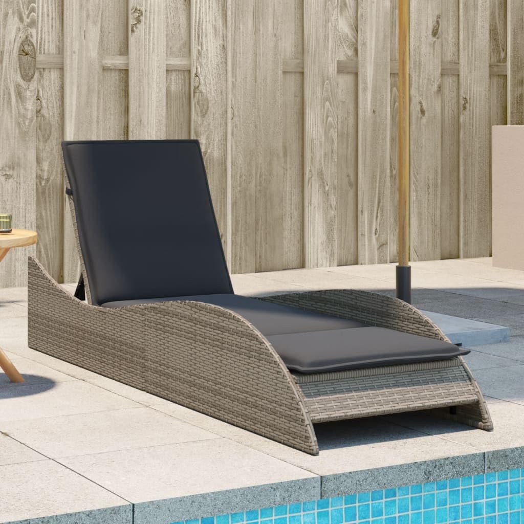 SYDE Tumbona Ratan Sintetico Gris 60x205x73 cm
