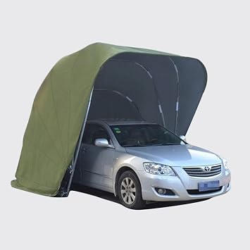 Heavy Duty Carport with Stainless Steel Metal Frame, Outdoor Car Tent, Foldable and Retractable Car Port, Sunshade and Waterproof, for Car,Green,manual