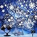 iShabao Projektor Weihnachten Aussen, Doppelter Kopf Dynamische LED Schneeflocken Schneemann Projektor mit Timer, Wasserdicht Weihnachtsbeleuchtung außen für Garten Fenster Wand Party Weihnachtsdeko