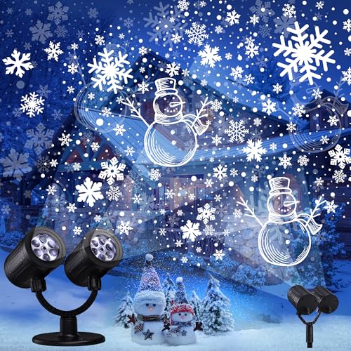 iShabao Projektor Weihnachten Aussen, Doppelter Kopf Dynamische LED...