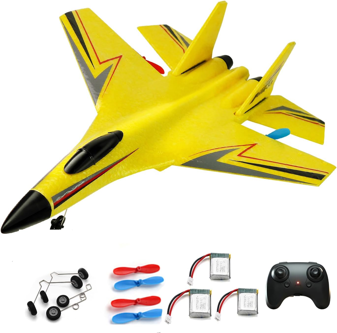 RC Planes for Ages 14 Years and up,Remote Control Airplanes Toys for Teen,2CH Outdoor Foam RC Glider Fighter Jet for Teen and Adults Hobby Yellow