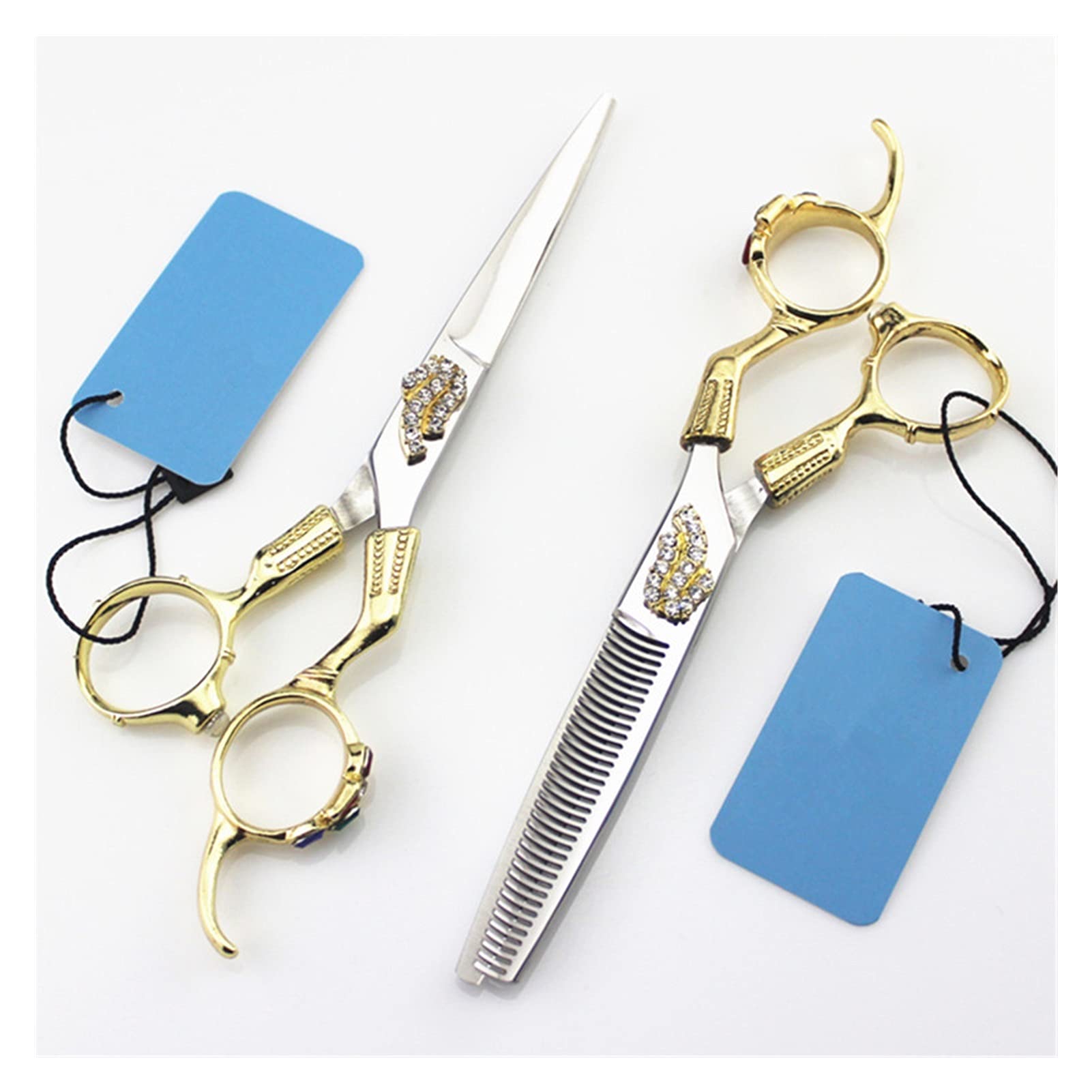 6 Inch Barber Scissors, Vintage Goud, Hairdressing Scissors, Thinning Hairdressing Scissors, Hairdresser's Scissors Hair Cutting Shears (Color : Thinning) (Set B)