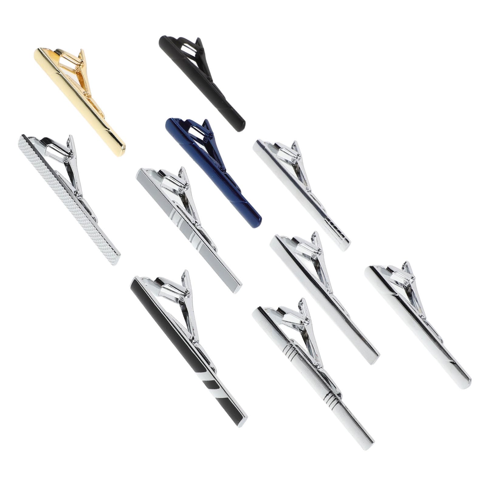 Clips para corbata de cobre elegante en color plata con estuche resistente 8