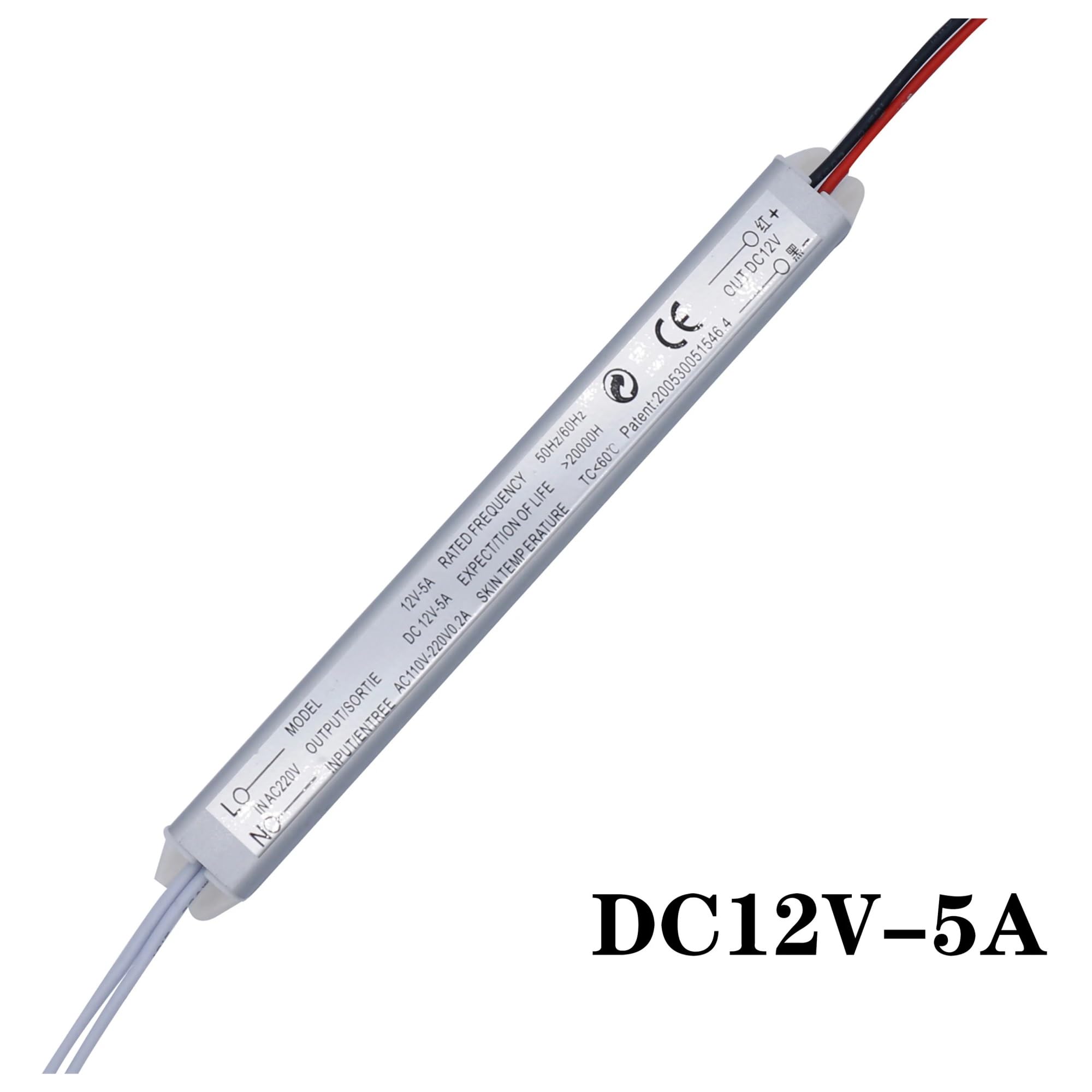 Driver LED DC12V 1A 2A 3A 5A 6A Alimentatore switching Trasformatore di illuminazione 12W 36W 24W 60W 72W Striscia LED Faretto Rettangolare (12V 1A)