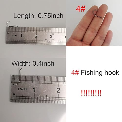 Miniatura 2 de 100 anzuelos de pesca con pico de pulpo, ganchos de pesca deportivos con diseño de ranas, de acero de alto carbono, 6 tamaños