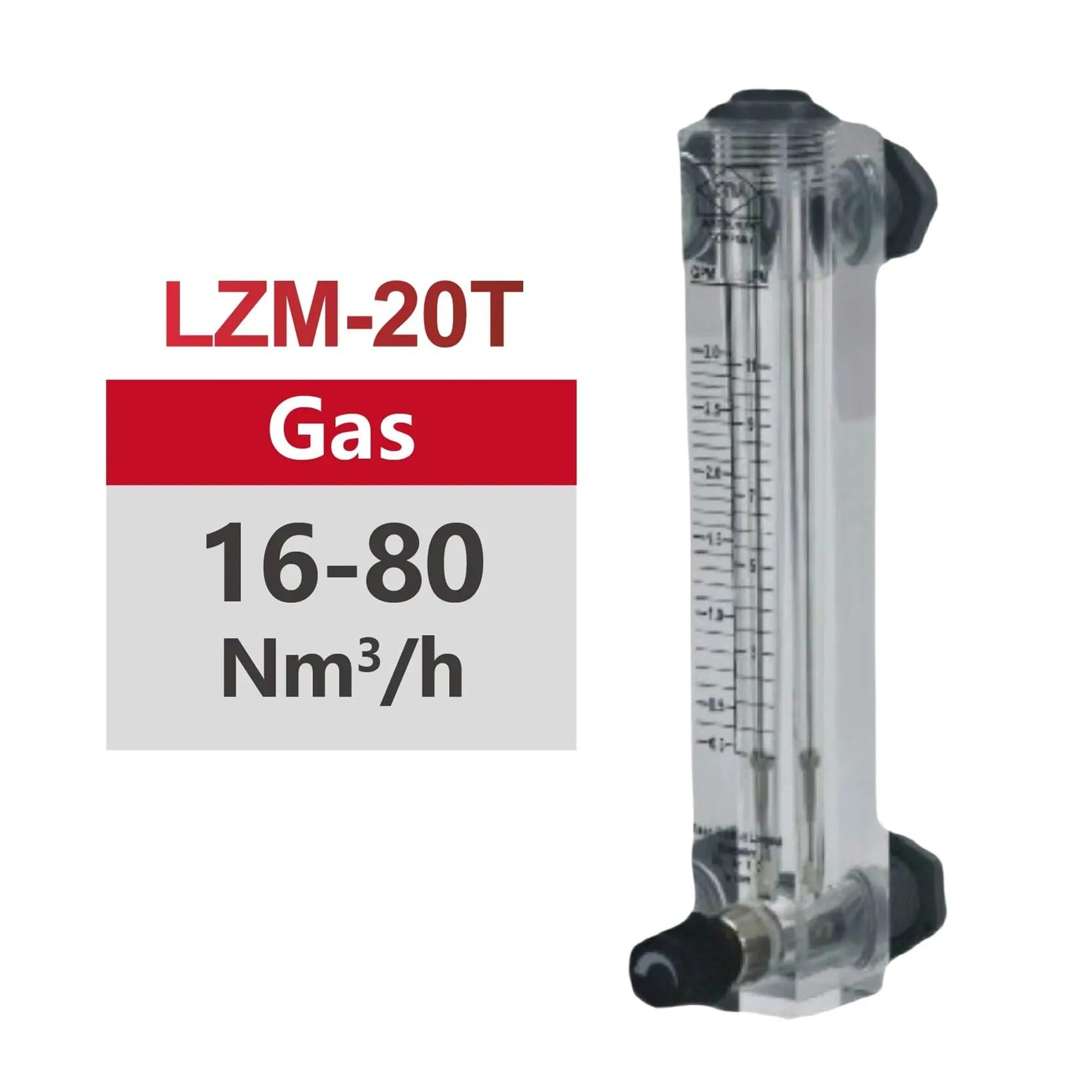 Caudalímetro Medidor de Flujo rotámetro LZM-20T for Aire, Agua, líquido, Tipo Panel, Uso Industrial(16-80Nm3-h)