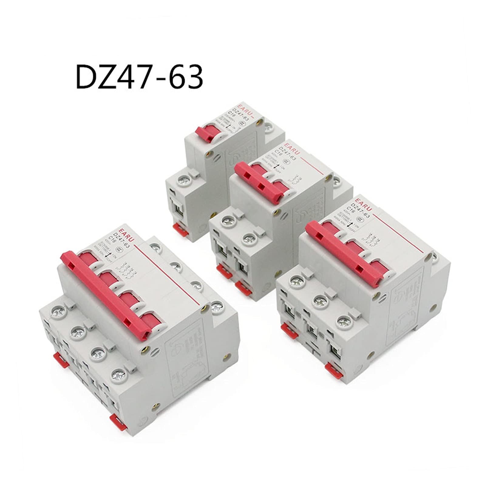 Wyłącznik automatyczny DZ47 1-4-biegunowy 3A/6A/10A/16A/20A/32A/40A/50A/63A 400 V typ C mini wyłącznik MCB 35 mm montaż na szynie DIN moc łączeniowa 6KA (50a,4)