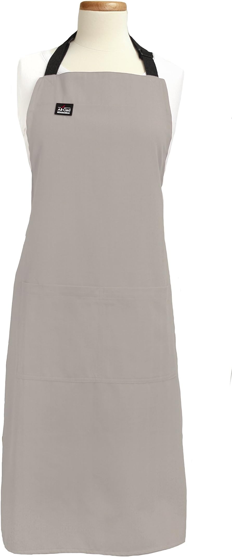 All-Clad Textiles Professional Stain Resistant Heavyweight Cotton Twill Bib Apron with Adjustable Straps, Solid Titanium