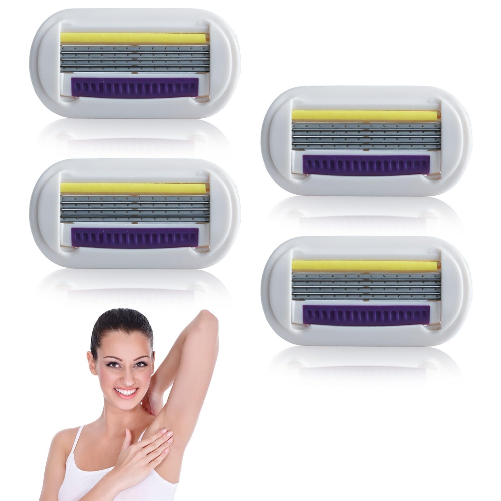 8 Pack Replacement Razor Blades for Gillette Venus Extra Smooth Women's Razor - 4 Layer Blade Design Refills Compatible With Venus Razors