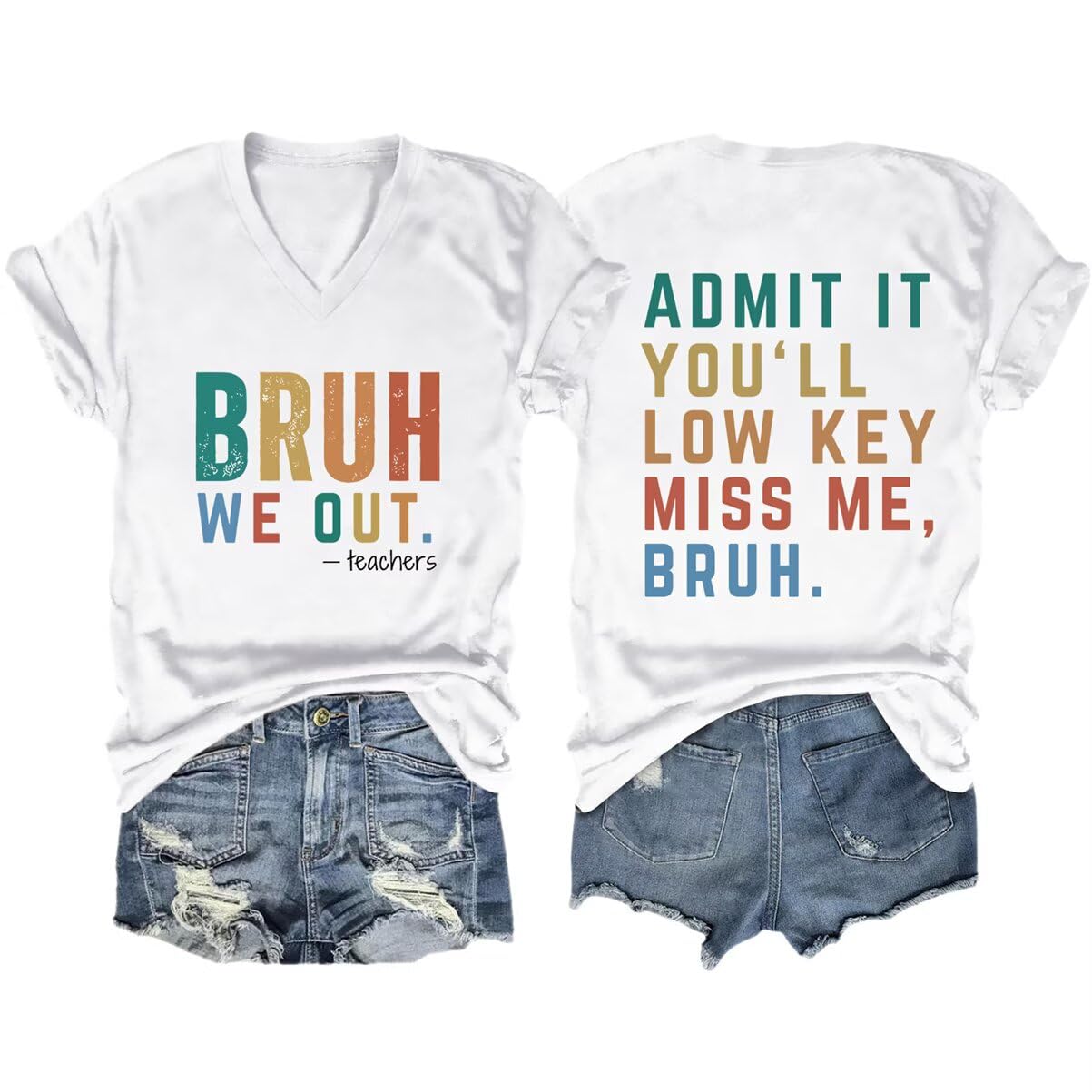 Funny Teacher Graphic Shirt Women Last Day of School Matching Tshirt Trendy Teacher Summer Break Saying Tee Tops