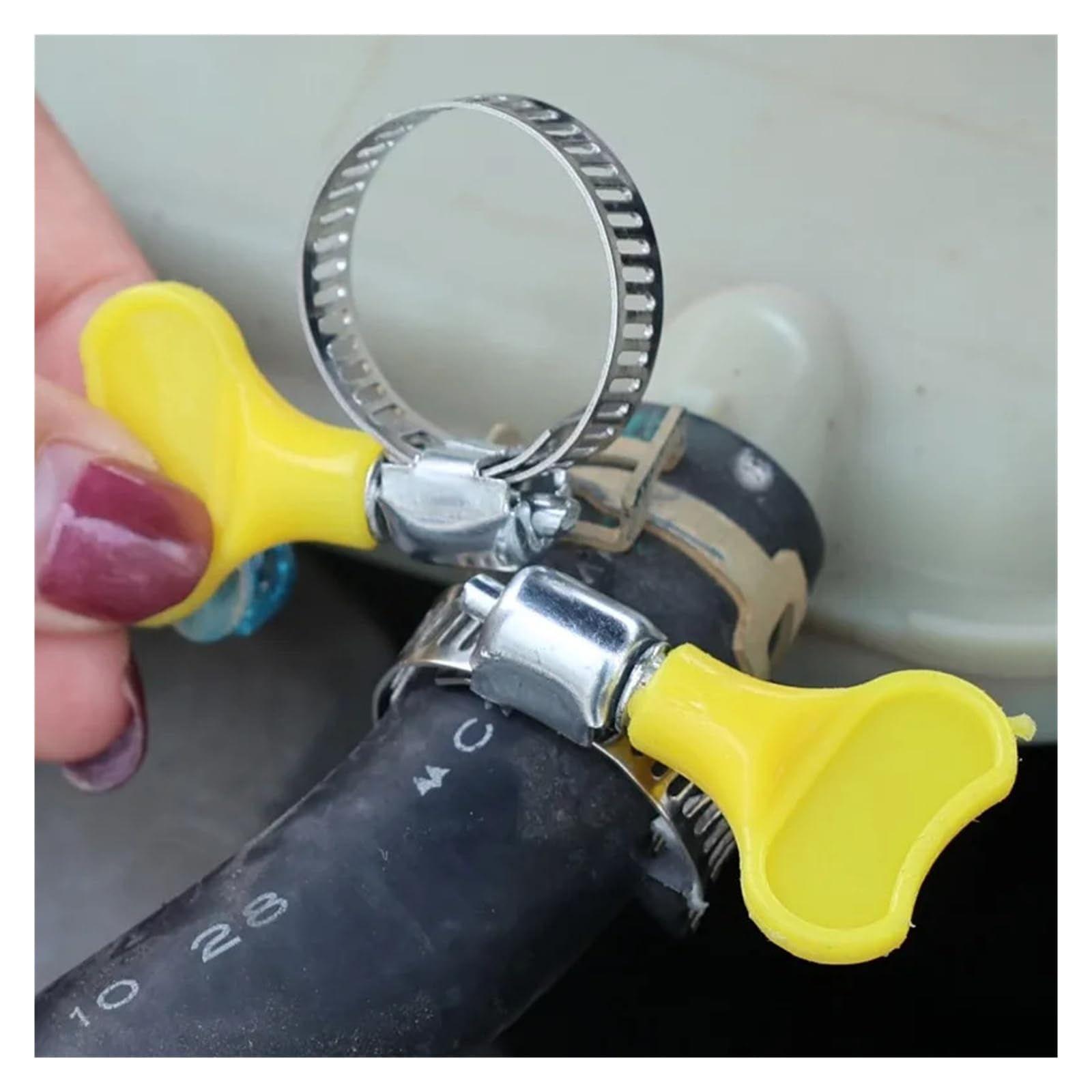 Abrazaderas de manguera ajustables de acero inoxidable con mango de plástico, abrazaderas de sellado for tubo de combustible de Gas, tubería de agua, grifo, 100/10 Uds.(30PCS)