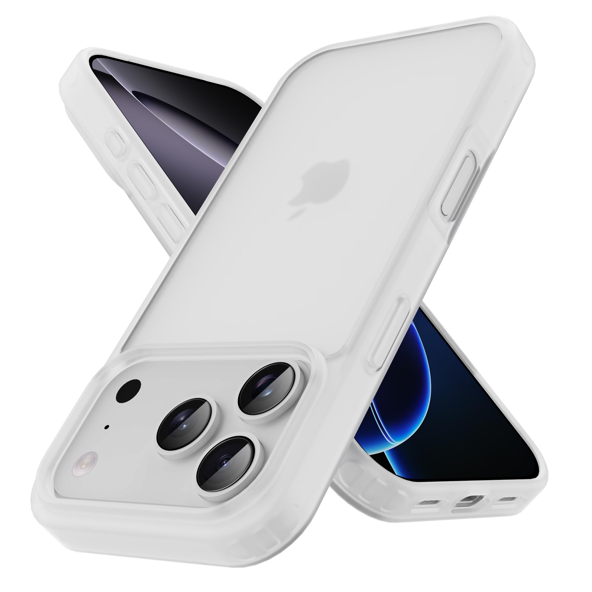 PinLiSheng Matte Case for iPhone 17 Pro Max Case,Shockproof Protective Hard Back Slim Phone Case,Frosted Translucent Back Phone Cover, Anti-Fingerprint - White