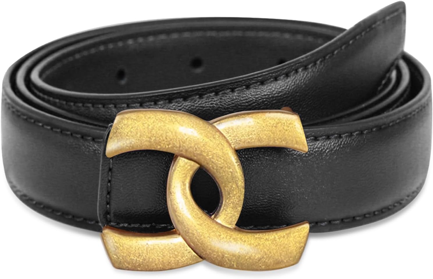 Women's Leather Belts for Jeans,Dresses,Pants,Coats-Fashion Waist Belt with Classic Gold Buckle,Gift for Women.