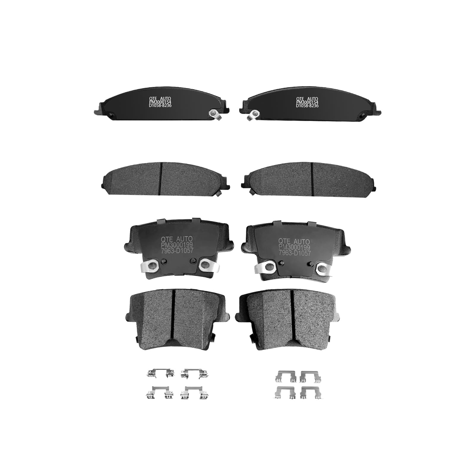 PM Auto Ceramic Brake Pads (Set of 8)