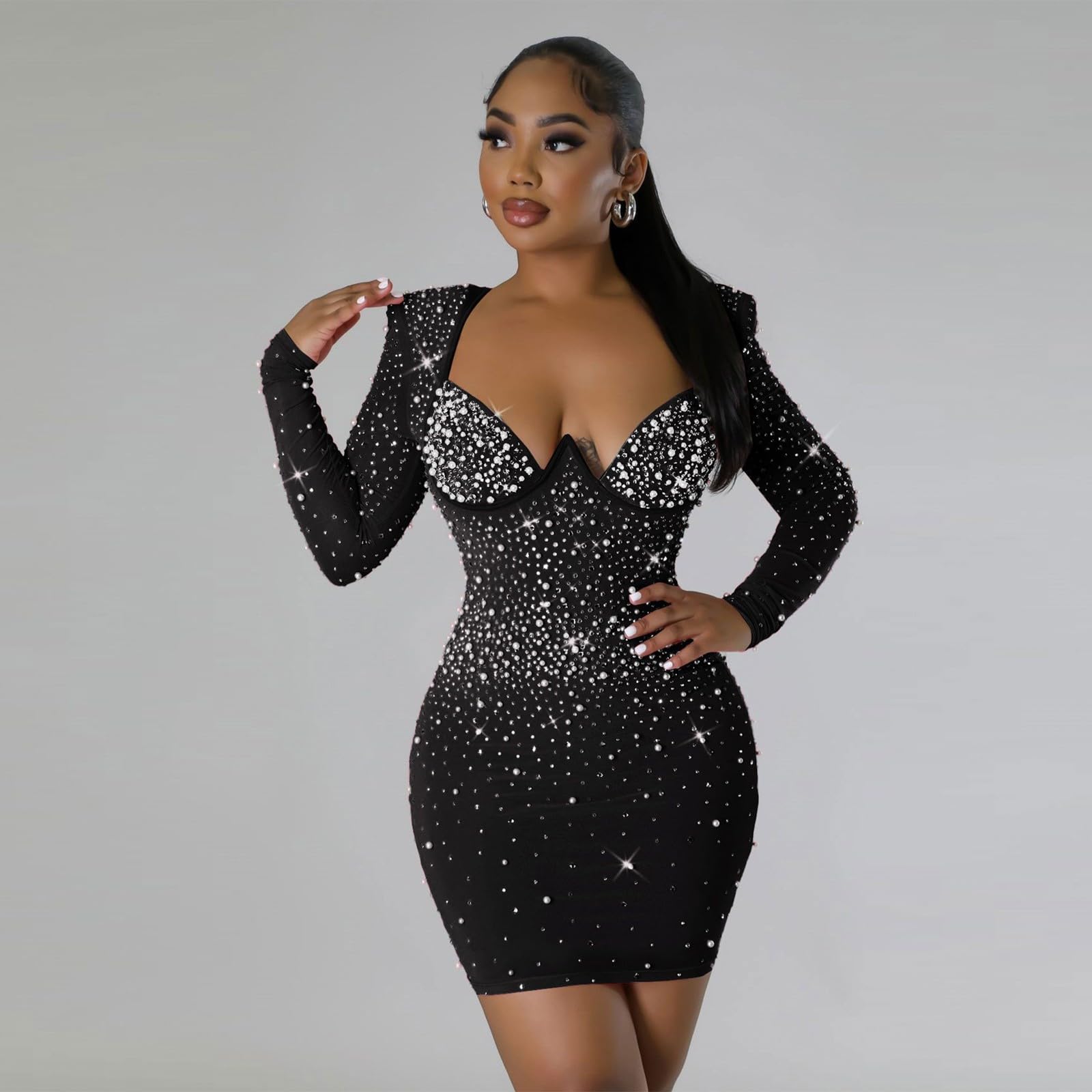 Vestido Coctel Mujer Vestidos De Fiesta Mujer Elegantes Cortos Fiesta Noche Cuadrado Corset Abertura Lateral Corto Vestidos Brillante Lentejuelas Cumpleaños Navidad para Fiestas Y Bodas
